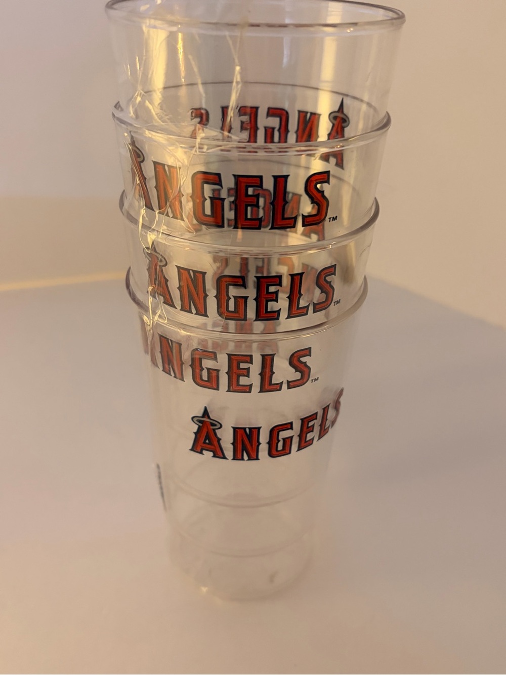 Los Angeles Angels Clear Acrylic Tumbler Set - Red and Black Logo